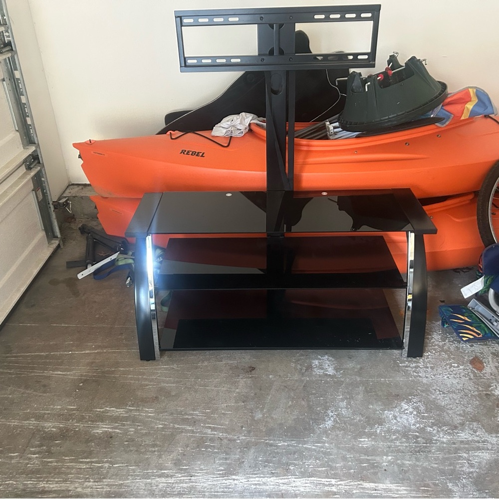 Black Glass TV Stand